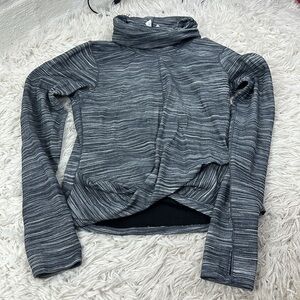 Lululemon Melodic Movement Long Sleeve Mini Space Dye Herringbone Heathered Blac